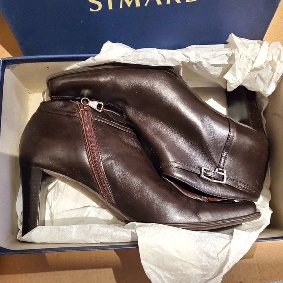 SIMARD Margarite Dark Brown Bootie IT38 B / US 7.5 - Picture 5 of 5
